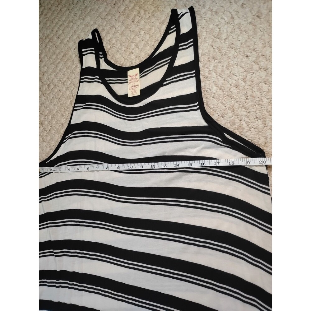 Black & White Striped Sleeveless Tank Dress Size 2X Stretch Relaxed Light Flowy - Picture 3 of 7